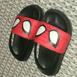 Marvel Spiderman Sandals Slides Flip Flops Kids Toddler | Size 8